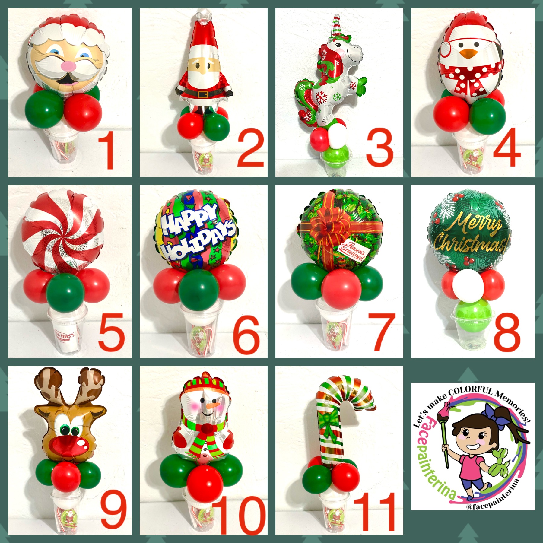 Christmas Foil Balloon Candy Cups